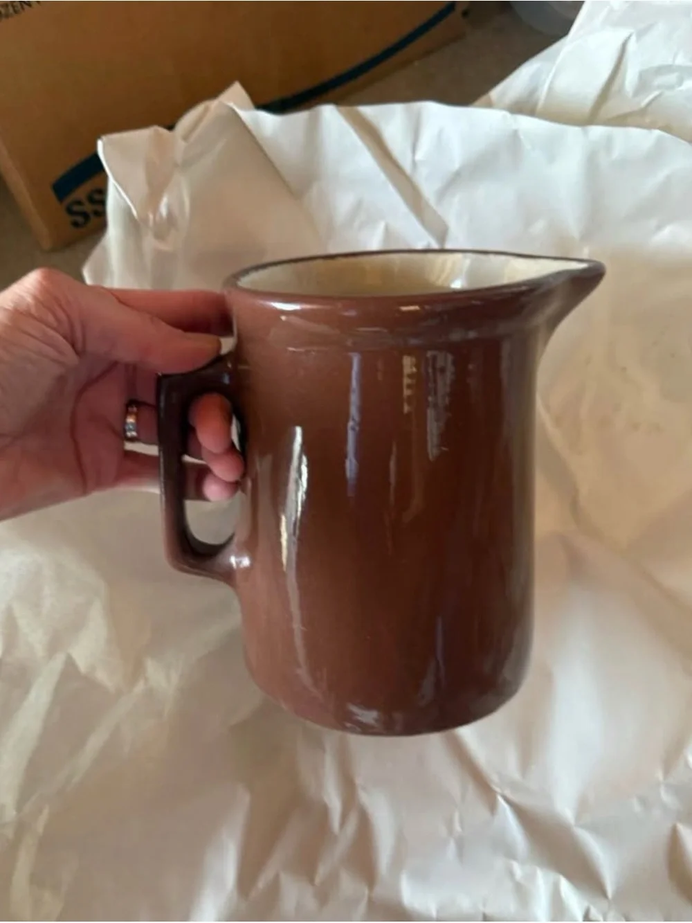 Brown Ceramic Pouring Pitcher
